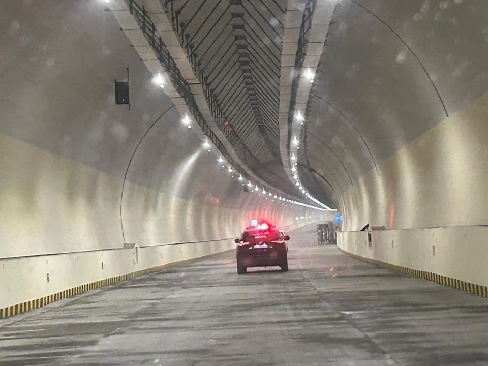 Traffic inside the Mumbai Coastal Road Tunnel
