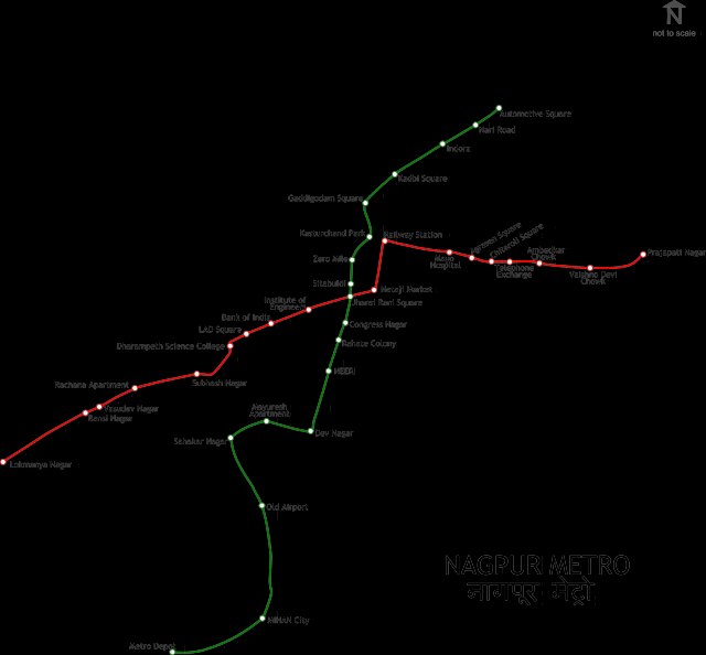 Nagpur Metro route map
